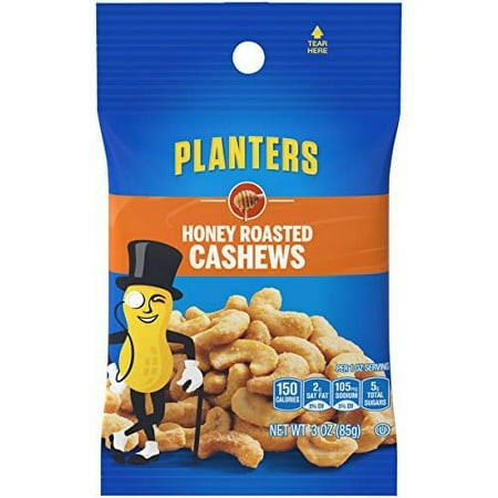 Planters Honey Roasted & Salted Cashews (3oz Bag  Pack of 6)