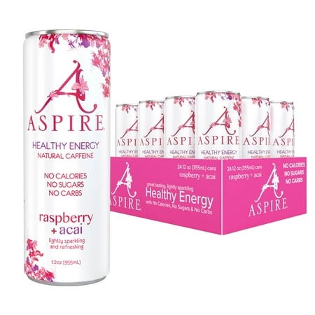 Aspire Healthy Energy Drink with Natural Caffeine - No Calories  Sugar and Carbs | Vitamins B  C  & Biotin | No Preservatives  Gluten Free | Suitable 