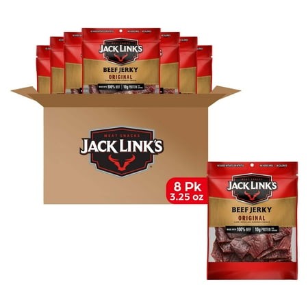 Jack Link S Beef Jerky  Original - Flavorful Meat Snack for Break Rooms  10G Protein and 80 Calories  Made with 100% Beef - No Added Msg** or Nitrates