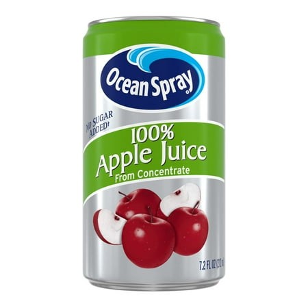 Ocean Spray 100% Apple Juice  7.2 Oz Cans (Pack of 24)