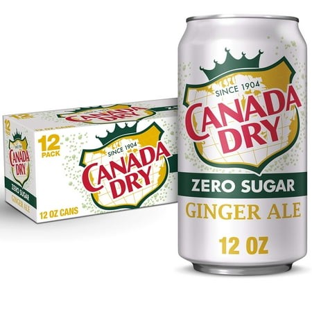 Canada Dry Zero Sugar Ginger Ale Soda  12 Fl Oz Cans  12 Pack