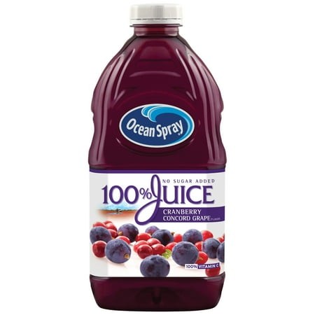 Ocean Spray 100% Juice  Cranberry Concord Grape  64 Ounce Bottle
