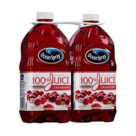 Ocean Spray 100% Juice  Cranberry (64 Fl. Oz. Bottles  2 Ct.)