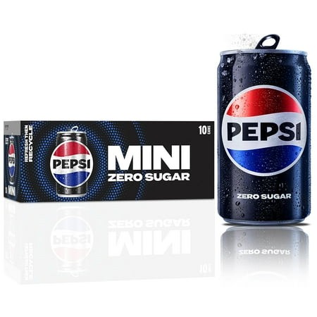Pepsi Zero Sugar Soda: Refreshingly Bold Flavor in Convenient 7.5 Ounce Mini Cans  10 Pack - Irresistible Assortment for Every Occasion!