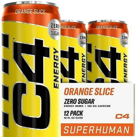 C4 Original Sugar Free Energy Drink | Orange Slice | Pre Workout Performance Drink with No Artificial Colors or Dyes 12 Fl Oz (Pack of 12)
