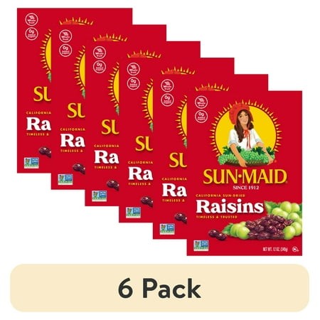 (6 Pack) Sun-Maid® California Sun-Dried Raisins 12oz Bag in a Box