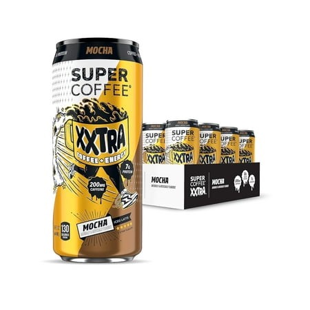 Super Coffee XXTRA  Iced Coffee (0g Added Sugar  7g Protein  130 Calories) [Mocha] 15 Fl Oz  12 Pack | Iced Coffee  Protein Coffee  Coffee Drinks  Sma