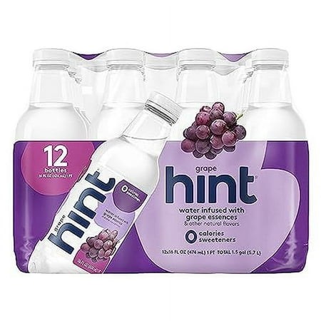 Hint Water Grape  Pure Water Infused with Grape  Zero Sugar  Zero Calories  Zero Sweeteners  Zero Preservatives  Zero Artificial Flavors  16 Fl Oz (Pa