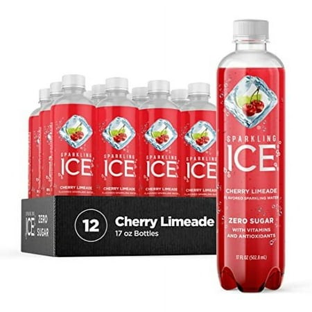 Sparkling Ice  Cherry Limeade Sparkling Water  Zero Sugar Flavored Water  with Vitamins and Antioxidants  Low Calorie Beverage  17 Fl Oz Bottles (Pack