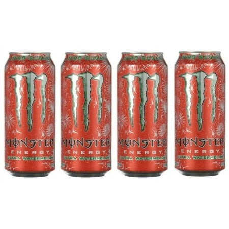 Monster Energy Ultra Watermelon Zero Sugar 16 Fl Oz Can  Pack of 4