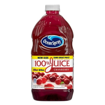 Ocean Spray 100% Juice  Cranberry  64 Ounce Bottle (Pack of 24)