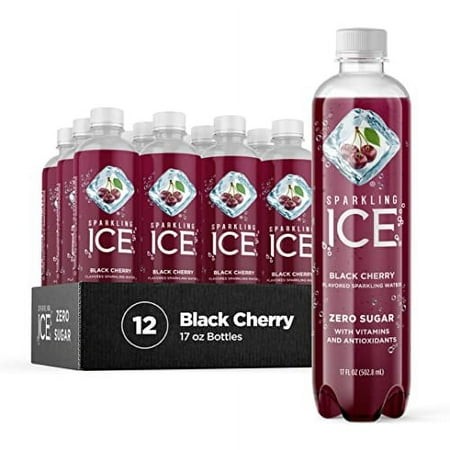 Sparkling Ice  Black Cherry Sparkling Water  Zero Sugar Flavored Water  with Vitamins and Antioxidants  Low Calorie Beverage  17 Fl Oz Bottles (Pack o