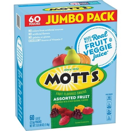 Mott S Mott S Fruit Flavored Snacks Assorted Fruit  60Count