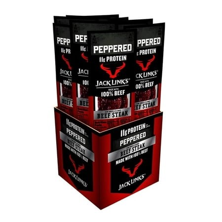 Jack Link’s Premium Cuts Beef Steak  Peppered  12 Count  1 Oz Strips – Great Protein Snack with 11g of Protein and 1g of Carbs per Serving