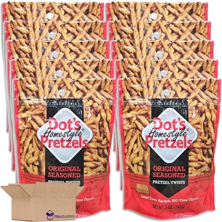 Dot S Pretzels Original Seasoned Pretzel Twists Value Pack | Bundle | 5 Ounce | Pack of 10