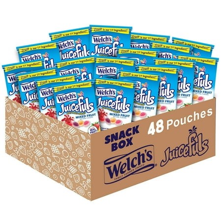 Welch S Juicefuls Juicy Fruit Snacks  Mixed Fruit  Fruit Gushers  Great Valentines Day Gifts for Kids  Bulk Pack  Gluten Free  Individual Single Serve