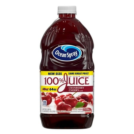Ocean Spray 100% Juice  Cranberry Cherry  64 Fl Oz Bottle