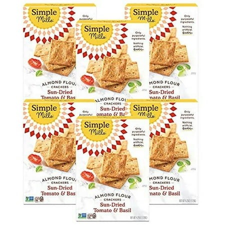 Simple Mills Almond Flour .. .. Crackers  Sundried Tomato .. & .. Basil - .. Gluten Free  .. Vegan  .. Healthy Snacks  Plant .. .. Based  4.25 Ounce (