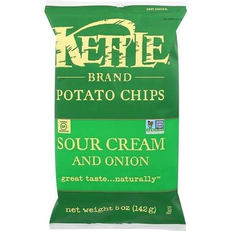 Kettle Foods Sour Cream Onion and Chive Potato Chips  5 Ounce -- 15 per Case.