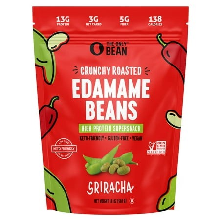 The Only Bean - SE33 Crunchy Roasted Edamame Snack (Sriracha) - High Protein Healthy Snack  18 Ounce Bag (1 Pack)