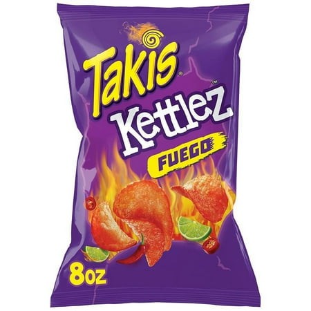 Takis Kettlez Fuego Kettle-Cooked Potato Chips Hot Chili Pepper & Lime 8.0 Oz Pack of 2