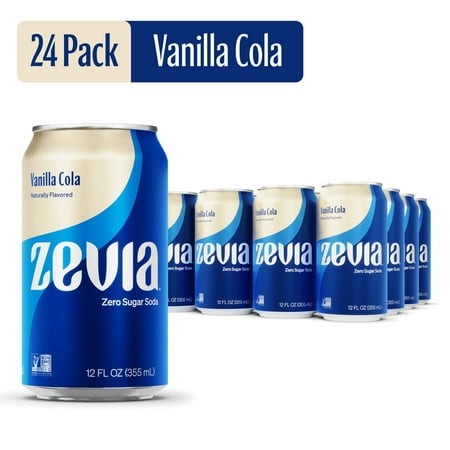 Zevia Zero Sugar  Vanilla Cola Soda  12 Fl Oz (Pack of 24)