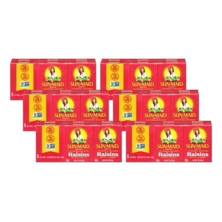 Sun Maid California Raisins SE33 6 Boxes (pack of 6) - 1.33oz Boxes