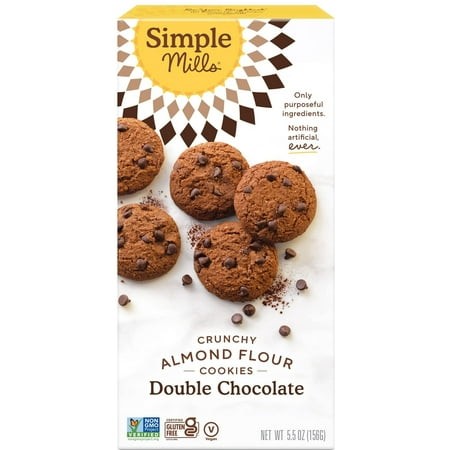 Simple Mills Almond Flour CM31 Crunchy Cookies  Double Chocolate Chip - Gluten Free  Vegan  Healthy Snacks  Made with Organic Coconut Oil  5.5 Ounce (