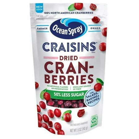 Ocean Spray Craisins Dried SE33 Cranberries  Reduced Sugar  5 Ounce (Pack of 12)