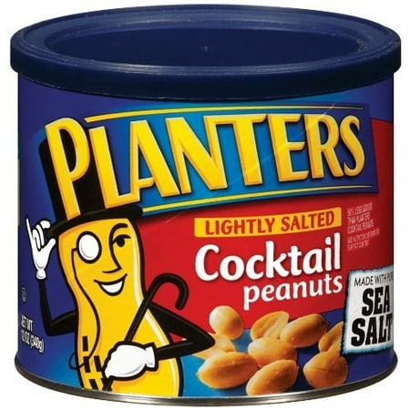 Planters Dry Roasted Peanuts  Cocktail (Lightly Salted)  12 Ounce (Pack of 4)