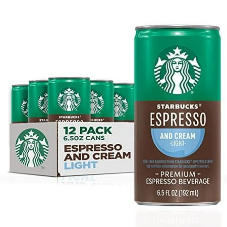 Starbucks Ready to Drink Coffee  Espresso & Cream Light   6.5oz Cans (12 Pack) (Packaging May Vary)