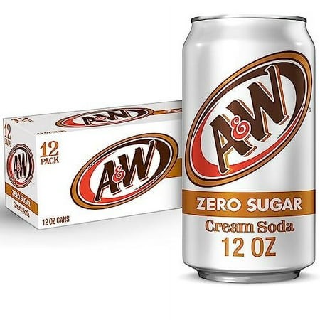 A&W Cream Soda Zero Sugar  12 Fl Oz Cans  12 Pack