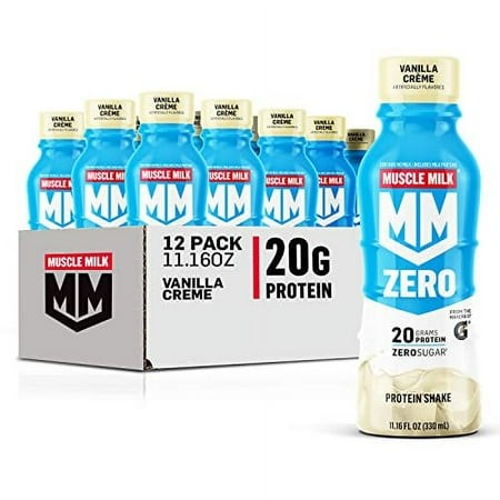 Muscle Milk Zero Protein Shake  Vanilla CrÃ¨me  20g Protein  Zero Sugar  100 Calories  Calcium  Vitamins a  C & D  4g Fiber  Energizing Snack  Worko