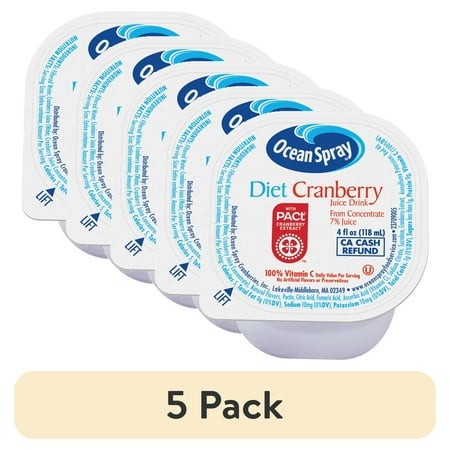(5 Pack) Ocean Spray Diet® Cranberry Spray Juice Beverage 4 Fl. Oz. Cup