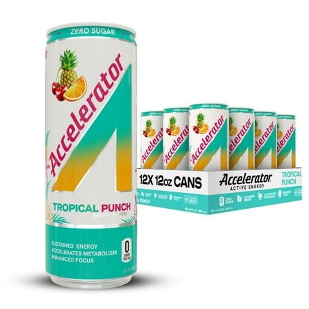 Accelerator Tropical Punch Energy Drink  12 Fl Oz (12 Pack)