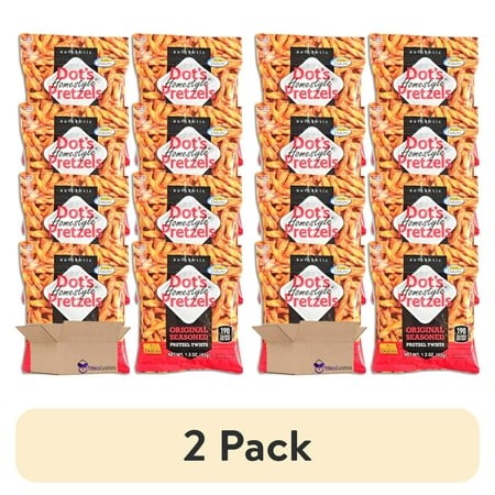 (2 Pack) Dot S Pretzels Original Seasoned Pretzel Twists Value Pack | Bundled by Tribeca Curations | 1.5 Ounce | Pack of 12