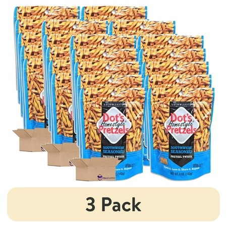 (3 Pack) Dot S Pretzels Southwest Seasoned Pretzel Twists Value Pack | Bundled by Tribeca Curations | 5 Ounce | Pack of 10