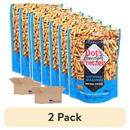 (2 Pack) Dot S Pretzels Southwest Seasoned Pretzel Twists Value Pack | Bundled by Tribeca Curations | 5 Ounce | Pack of 5