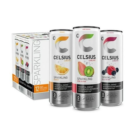 CELSIUS Sparkling Original Variety Pack  Functional Essential Energy Drink 12 Fl Oz Pack of 12 (Pack of 2)