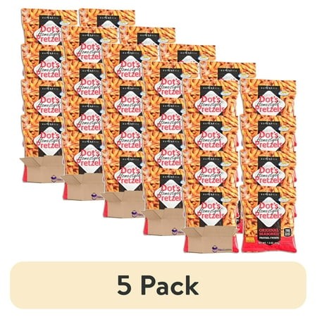 (5 Pack) Dot S Pretzels Original Seasoned Pretzel Twists Value Pack | Bundled by Tribeca Curations | 1.5 Ounce | Pack of 12