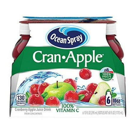 Ocean SprayÂ® Cran-Appleâ„¢ Cranberry Apple Juice Drinks  10 Fl Oz Bottles  6 Count (Pack of 1)