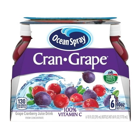 Ocean Spray Juice Drink  Cran-Grape  10 Ounce Bottle (Pack of 6)