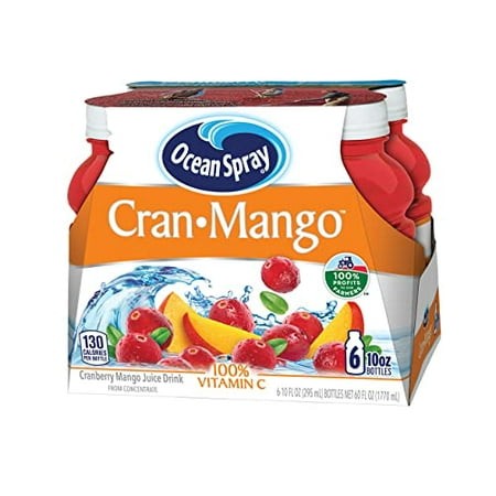Ocean SprayÂ® Cran-Mangoâ„¢ Cranberry Mango Juice Drinks  10 Fl Oz Bottles  6 Count (Pack of 1)