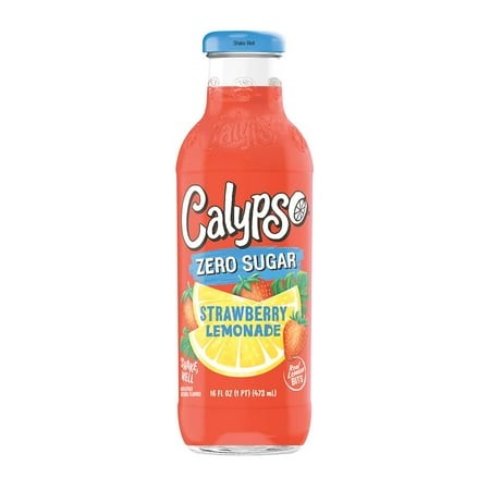 Calypso Lemonades | Made with Real Fruit and Natural Flavors | Zero Sugar Strawberry Lemonade  16 Fl Oz (Pack of 12)