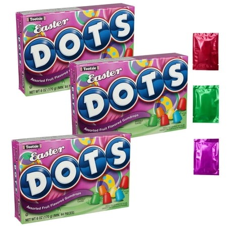Easter Dots Assorted Fruit Flavored Gumdrops  Soft Chewy Snacks Easter Egg Hunts Basket Stuffer Goodies Bag Filler Gift Birthday Party Favor  6 Oz 3 T