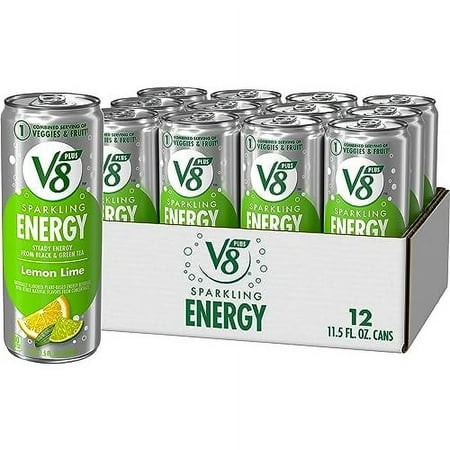 V8 +SPARKLING ENERGY Lemon .. .. Lime Energy Drink  .. Made .. with Real .. Vegetable and .. Fruit .. Juices  11.5 FL .. .. OZ Can (Pack of .. .. 12)