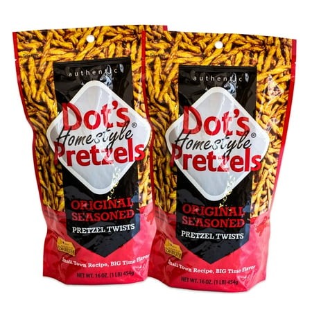 Dot S Homestyle Pretzels - JMS2 Original Seasoned Pretzel Twists - Gourmet and Tasty - 2  16oz Bags