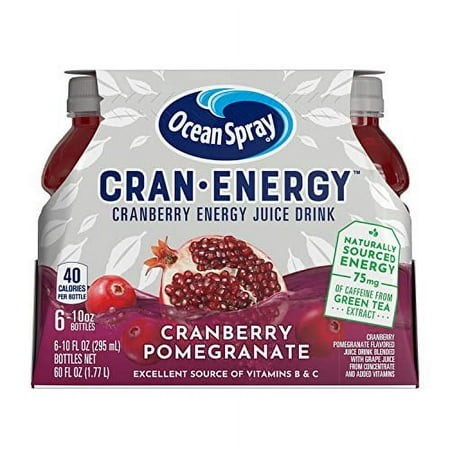 Ocean SprayÂ® Cran-Energyâ„¢ Cranberry Pomegranate Juice Drinks  10 Fl Oz Bottles  6 Count (Pack of 1)