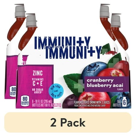 (2 Pack) Ocean Spray® Immunity Cranberry Blueberry Acai  10 Fl Oz Bottles  6 Count