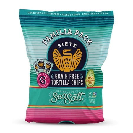 Grain Tortilla Chips - Sea Salt  1 Oz Bag (6 Bags) - Dairy   Paleo  Vegan  Non-GMO  Gluten